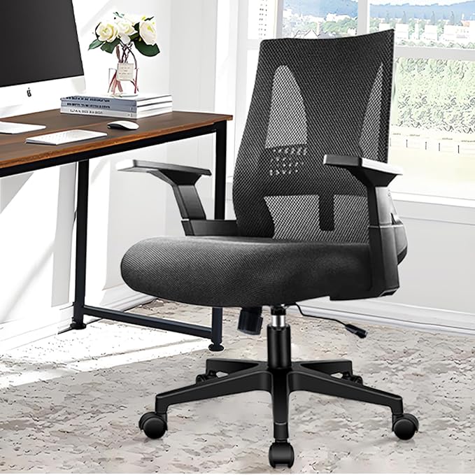 CLATINA 500lbs Big and Tall Office Chair Heavy Duty Mesh Ergonomic Computer Chairs with Adjustable Lumbar Support and Wide Comfy Seat for Home Office Conference Heavy People, Black, 10 Pack