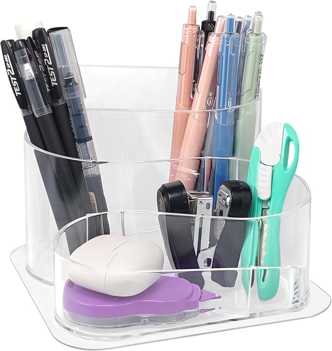 Pencil Holder, Aesthetic Desk Pen & Makeup Brush Organizer, Decorative Desk Organizer Storage for Home, School, Office