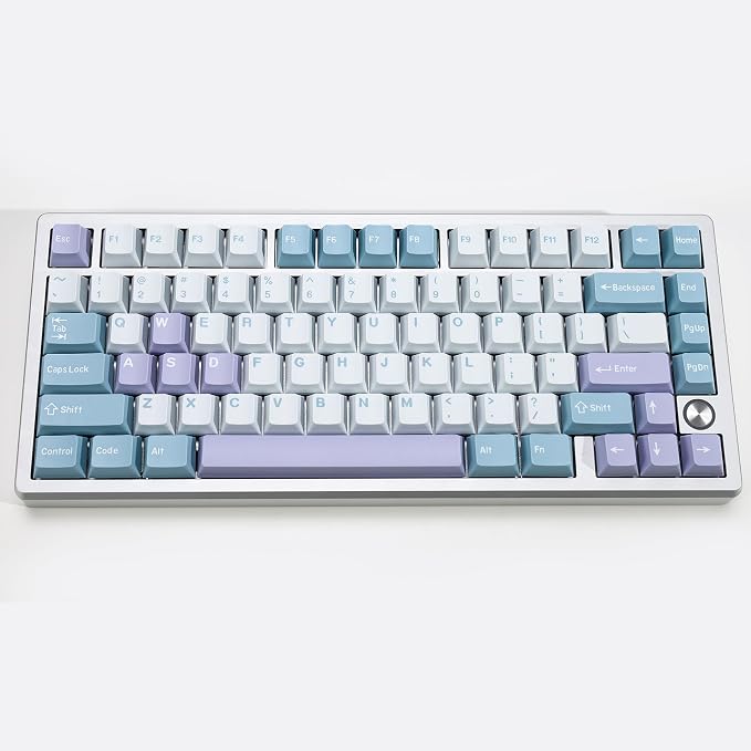 Illusion PBT Double Shot Keycap Set,174 Keys Cute Blue Custom Key Cap Keycaps 70 Percent Cherry Profile Keycaps for 61/64/68/84/87/100/104/108 Mechanical Keyboard