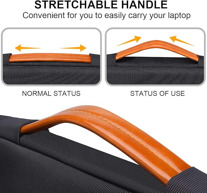 Lacdo 360° Protective Laptop Sleeve Case for 15 inch New MacBook Air M5/A3448 (2026), M4 A3241 2025, M3 A3114, M2 A2941 2024-2023, 15 inch MacBook Pro A1990 A1707, Computer Bag, Water-Resistant, Black