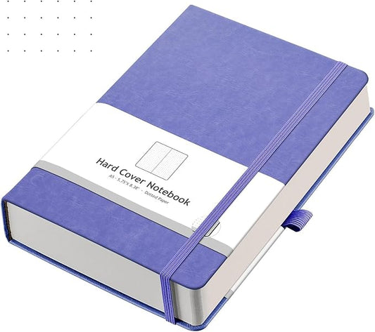 AHGXG Dotted Journal - 320 Numbered Pages Dot Grid Notebook A5 Thick Journal, 100gsm Thick Dotted Paper, Leather Hardcover,Inner Pocket, 5.75'' × 8.38'', Light Green