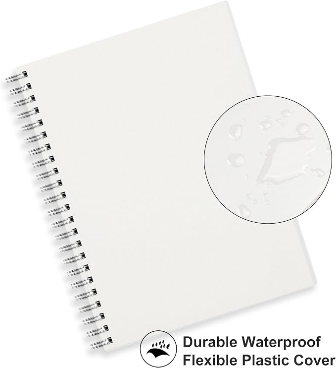 RETTACY Blank Journal Notebook, 3-Pack, 160 Pages per Pack, A5 Medium Size (5.7'' × 8.3''), 100 GSM Thick Paper, Spiral-bound, Flexible Plastic Cover, for Sketching, Drawing, Painting