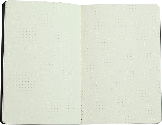 TWONE 6 Pack Notebooks Journal - 60 Dot Grid Page/30 Sheets, Premium Thick Paper Soft Cover Journal for Travel, Office, Work, Office, Home, School, Business Writing, 5.5 x 8.25 (Black)