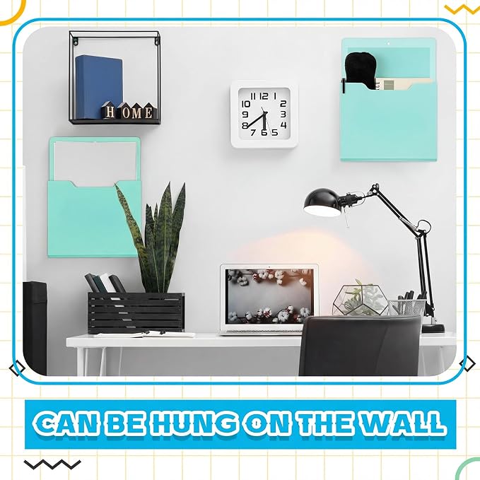 Gilprop 8 Pack Magnetic File Holder, 10"x13"x1.2" Magnetic Wall File Folders for Whiteboard, Hanging Classroom Organizer Storage, Refrigerator Magazine Holder for Mail Letters Paper Desk Office