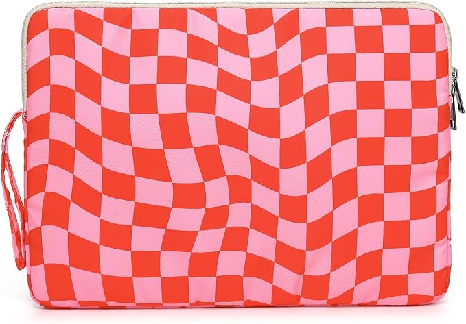 Laptop Sleeve 13.3 inch14 Inch, 15.6inchWater Resistant Traveling Computer Cover with Handle, Shockproof Protective Carrying Laptop Case (Y8-Pink Checker, 16 inch)