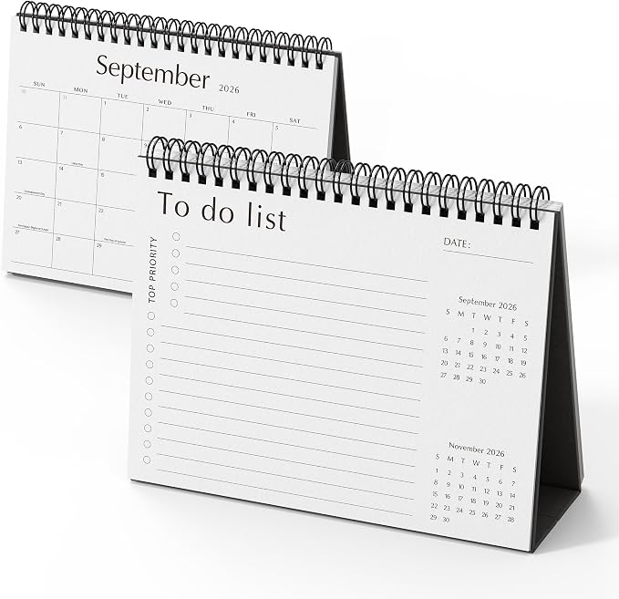 Desk Calendar 2026, Nekmit Standing Flip Desktop Calendar Covers 18 Months Runs from July 2026 to December 2027, Flip Small Desk Calendars with Stickers and Flower Design 8x6"