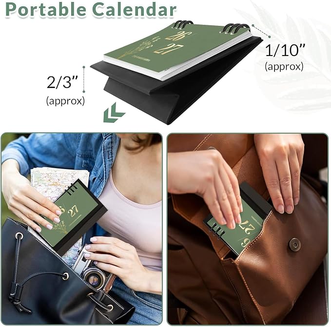 Small Desk Calendar 2026-2027, Desktop Calendar 20 Months - Runs From May 2026 Until Dec. 2027, Mini Standing Flip Calendar for Home, School and Office Supplies, 6.3" x 3.1"
