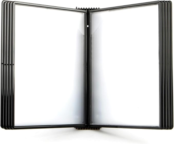 Tarifold Wall Mount Reference System for Letter Size Documents, 10 Double-Sided Pockets, 20 Sheet Capacity, Expandable, Easy Load Design, Durable Polypropylene, Made in Denmark, Black