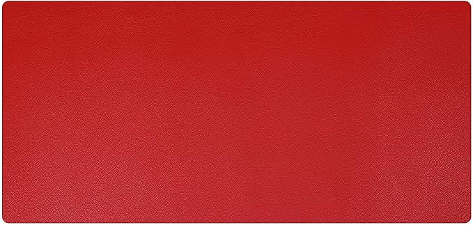 KINGFOM Desk Pad Office Desktop Protecter, PU Leather Desk Mat Blotters Organizer with Comfortable Writing Surface (47.2" x 23.6", Black+Red)