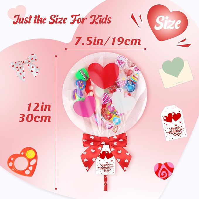 Deerher Valentines Day Gifts for Kids - 28 Pack Giant Colorful Stationery Set with Valentine's Cards for School Classroom Class Party Favor - Valentine Gift Exchange for Boys Girls Toddler