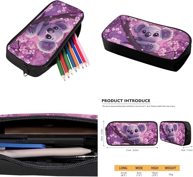 Ystardream Lovely Koala Backpack for School Girls Backpack with Lunch Box Set for Kids Primary School Backpacks Matching Lunch Bag & Water Bottle Sleeve & Pencil Case Cherry Blossom Design Dayapck