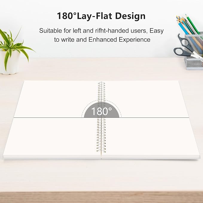 RETTACY Blank Journal Notebook, 2-Pack, 160 Pages per Pack, B5 Medium Size (7.6'' × 10''), 100 GSM Thick Paper, Spiral-bound, Flexible Plastic Cover, for Sketching, Drawing, Painting