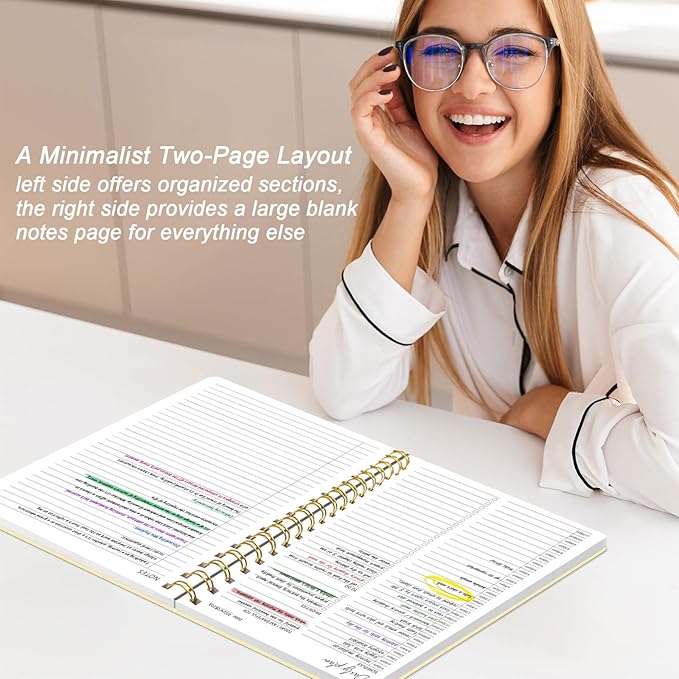 Undated Daily Planner With Hourly Schedule, To Do List Spiral Notebook, Easily Organize Your Work Tasks And Appointments, Perfect School Or Office Supplies For Organizing & Planning, 7.5"x10", Beige