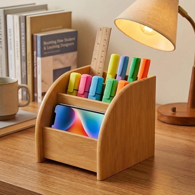 GALPADA Pen Holder Desk Organizer Desktop Storage Box for Pens Pencils Markers and Office Supplies 4.92 X 4.52 X 4.52 in Minimalist Design for Home Office and Classroom