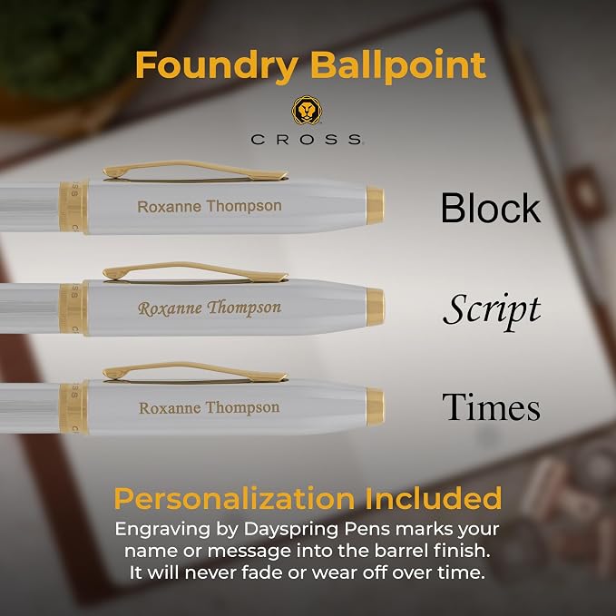 Cross Foundry Engraved Ballpoint Pen, Medalist Chrome, Twist Action, Personalized Gift for Graduation, Career Advancement, New Job, Corporate Teams, Cross Gift Box Included
