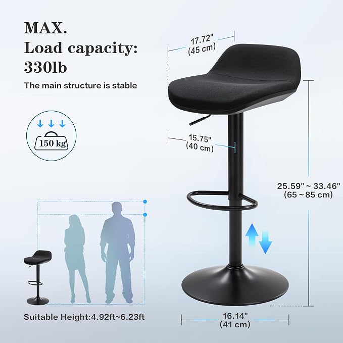 IWMH Standing Desk Stool, Adjustable Standing Desk Chair, Sit Stand Stool | Height Adjustable Sit Stand Desk Stool, Ergonomic 360° Swivel Leaning Stools with Footrest for Office Home (Black)