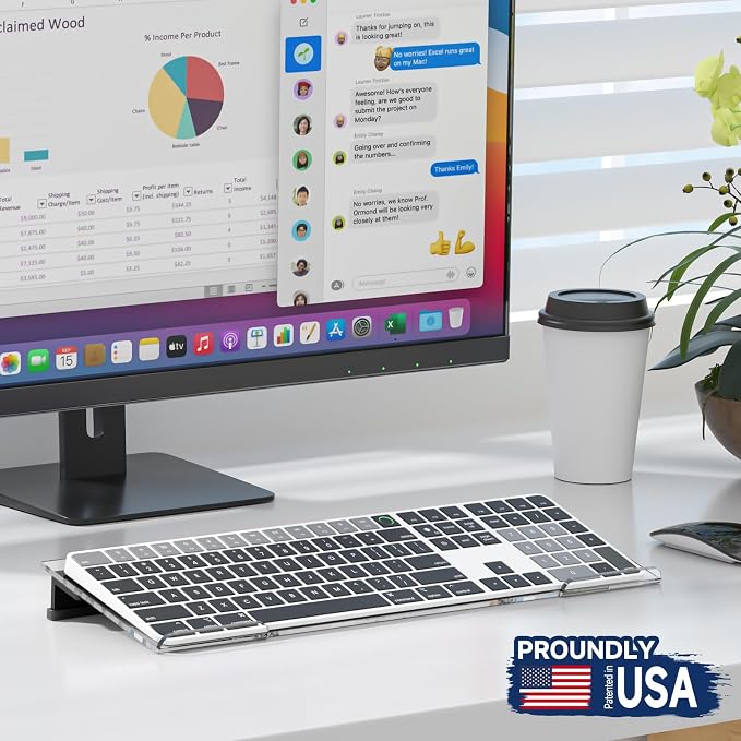 Ergonomic Computer Keyboard Stand - Adjustable Keyboard Riser Tilt Clear and Black Acrylic Keyboard Tray Non-Slip Elevated Typing Key Board Holder Lift for Home Office Desk Accessories