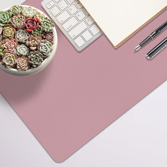 Non-Slip Desk Pad Mat, Leather Desk Mat for Desktop, Large Purple Mouse Pad, Waterproof Computer Mouse Mat Desktop Protector for Office/Home, 23.6" x 13.7"