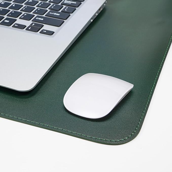 AFIING Cork Desk Mat 55" x 17", Dual-Sided Natural Cork & PU Leather Desk Pad, Non-Slip Waterproof Large Mouse Pad for Office, Home & Gaming (Dark Green)