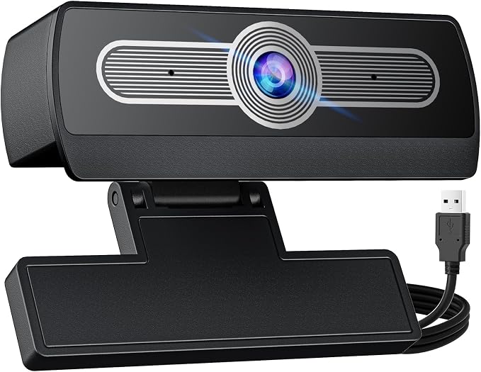 1080P Webcam with Microphone, Full HD Streaming Camera, Noise Cancelling, Auto Light Adjustment, USB Plug-and-Play Computer Camera, for Desktop PC or Laptop