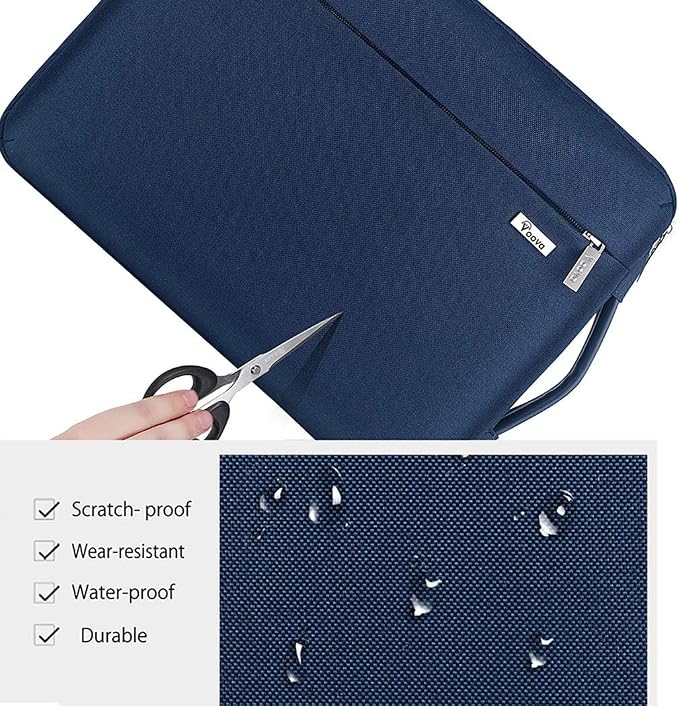 Voova Laptop Sleeve Case 15.6 16 Inch with Handle, 360° Protective Waterproof Slim Computer Bag Cover Compatible with MacBook Pro M2/M3/M4 16, HP Acer Lenovo Yoga ThinkPad Asus Laptop, Blue