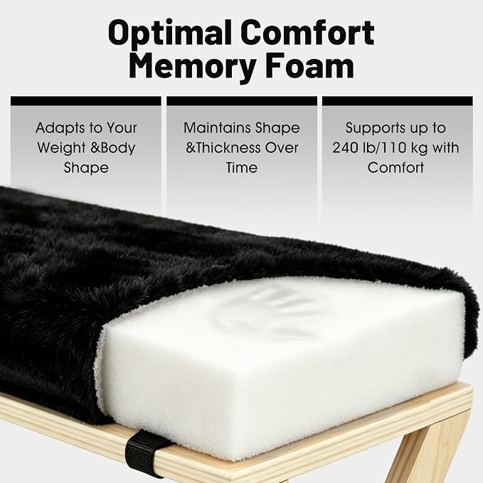 Adjustable Height Foot Rest Under Desk at Work, Foot Stool Under Desk | Comfortable Memory Foam, Under Desk Footrest, Non-Slip EVA Surface, Desk Foot Rest, Wooden Design, Leg Rest Under Desk