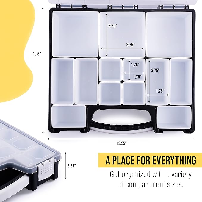 HOPPLER Organizer For Beads, Bolts, Screws, Wax Seal Kit Tools, Craft Supplies, Fishing Tackle, And More. Great Hardware Organizer For Bead Storage And Wax Sealing Supplies To Help Stay Creative.