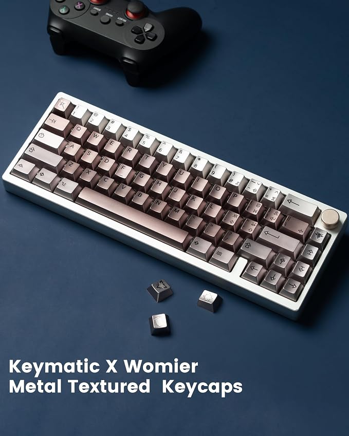Keymatic Gaming Cherry Keycaps, Metal Keycaps with Key Puller for Mechanical Keyboard Cherry Mx Switch,112 Custom Keycaps,Coffee(Only Keycap Set)