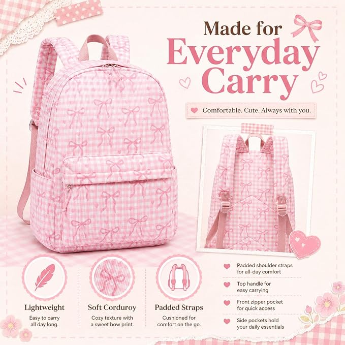LEDAOU Backpack for Girls School Bag Kids Bookbag Teen Backpack Set Daypack with Lunch Bag and Pencil Case | Kids