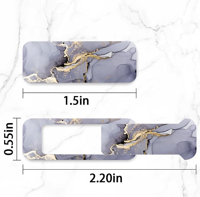 Webcam Cover, 3 Pieces, Laptop Camera Cover, Privacy Shielding Capacity is Twice as Big as The Traditional, Suitable for Computer Mobile Phones, laptops, Tablets and so on (Grey Marble)