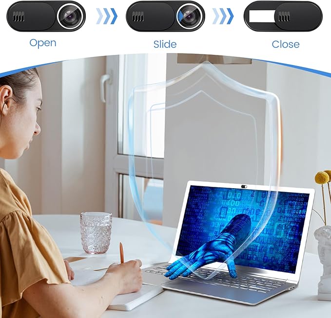 Laptop Camera Cover Slide,3 Large+3 Small Ultra Thin Webcam Cover for Laptop,Computer,Tablet,Apple Devices and Tesla Model 3/Y Interior Cabin Camera,Web Cam Blocker Protect Your Privacy