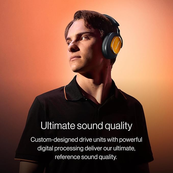 Bowers & Wilkins Px8 S2 McLaren Edition Wireless Over-Ear Headphones, Noise Cancelling Bluetooth Headphones, aptX Lossless, Memory Foam Ear Cushions, High-Resolution Audio, All-Day Comfort