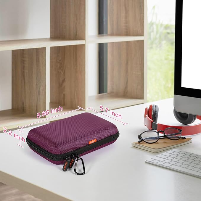 Shockproof Hard Shell Carrying Case, 2 Colors | Larger Capacity Storage Pouch, For GPS, External Hard Drive, Power Bank, Charger, Cable