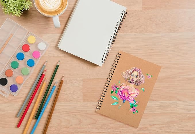YOTNUS 60 Pcs A5 Spiral Notebooks Journal with Kraft Cover, 5x8 Inches, Ruled Lined Paper, for Work, Sketches, Study, Notes Taking, Gifts, Brown (60 PCS(Lined)