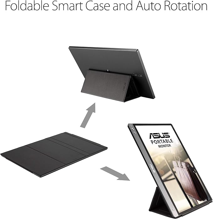 ASUS ZenScreen MB14AC 14” Portable USB Type-C Monitor, 1080P Full HD, IPS, Eye Care, Anti-Glare Surface, External Screen for Laptop, Hybrid Signal Solution