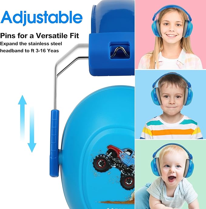 Noise Cancelling Headphones for Kids, SNR 29dB Safety Noise Reduction Ear Muffs for Autism Sensory &Concentration Aid, Ear Hearing Protection for Fireworks/Event/Monster Truck/Concert