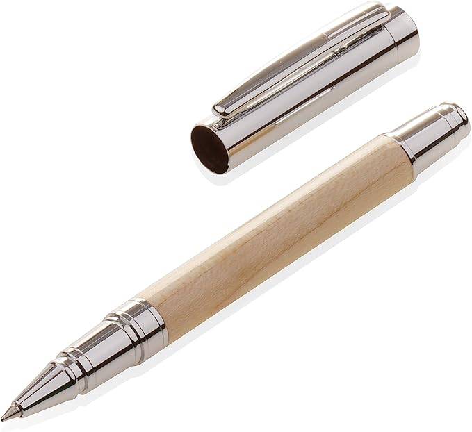 LACHIEVA LUX Natural Maple Wood Rollerball Pen Set - Premium Wooden Pen with German Schneider Refill, Luxury Writing Instrument for Men & Women, Executive Gift for Office & Business (Maple)