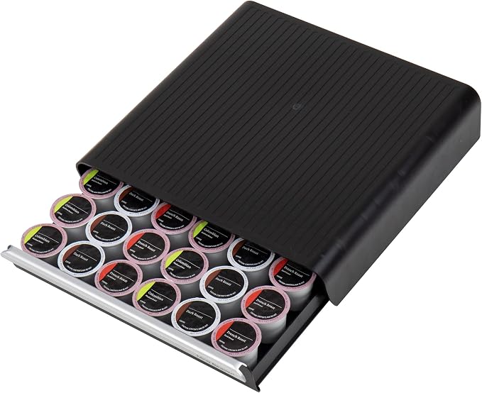 Mind Reader Single Serve Coffee Pod Drawer for 36 Pods, Countertop Organizer, Coffee Station Base, Black