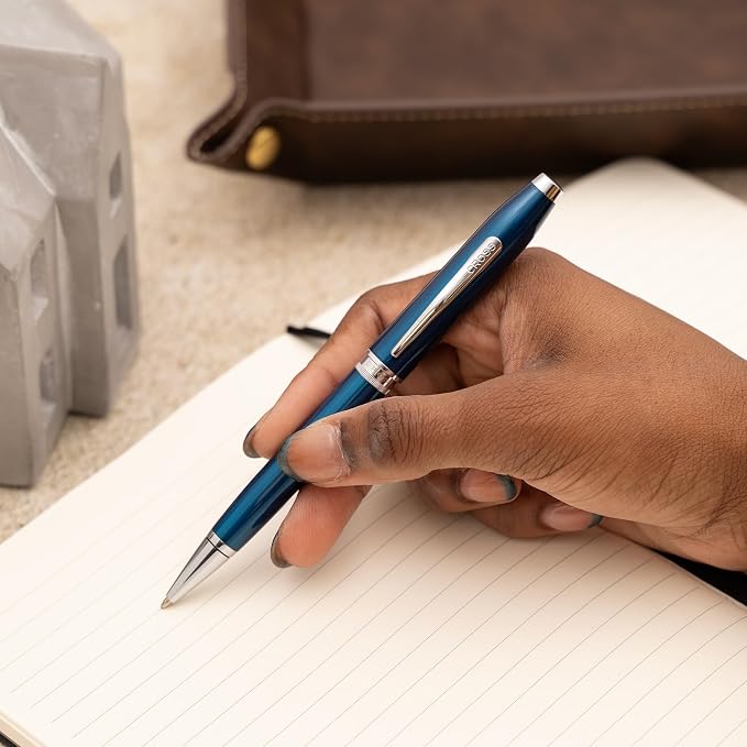 Cross Foundry Ballpoint Pen, Translucent Blue, Custom Engraved — Graduation, Promotion, Onboarding, or Corporate Team Gift