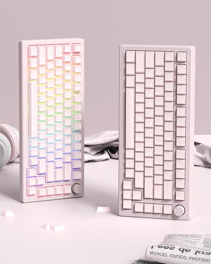 Pink Jade keycap, 142Key Set, Translucent Double Shot 142 Keys Cherry Profile for 60% 65% 75% 87 104 108 Layout Mechanical Keyboards, MX Switch CompatibleKeyboard