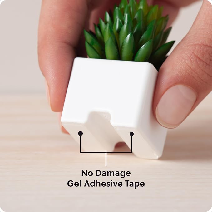 U Brands Adhesive Faux Succulent Cord Organizers, Set of 3, Assorted Colors