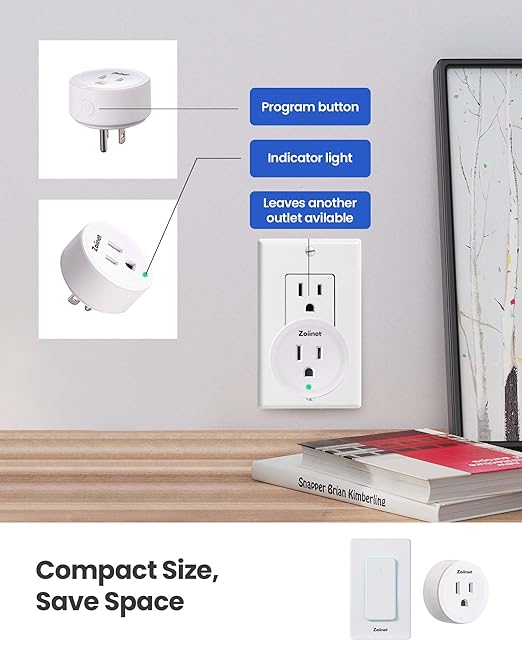 Smart Plug Switch, 2.4G WiFi Outlet, Compatible with Alexa, Google Home, Smart Life & IFTTT APP, Voice Control & Timer, Buckle Design & Removable, No Hub Needed, Programmable(2 Pack)