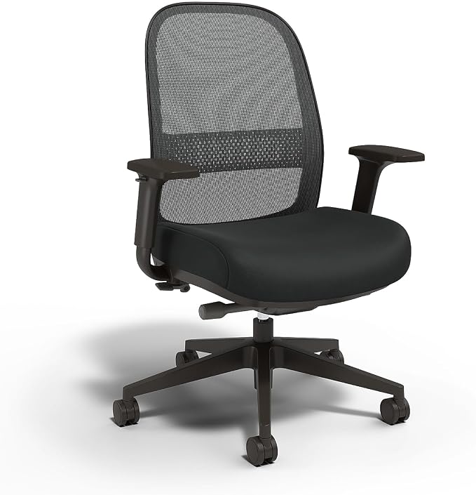 Workplace 2.0 Ergonomic Task Chair, Mesh, Ergonomic, Lumbar Support, Adjustable Height, Black