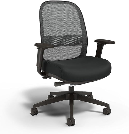 Workplace 2.0 Ergonomic Task Chair, Mesh, Ergonomic, Lumbar Support, Adjustable Height, Black