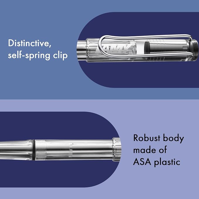 Lamy safari vista - Rollerball Pen with ergonomic grip & line width M - for pleasant long writing - made of robust ASA plastic - including rollerball refill M 63 in blue
