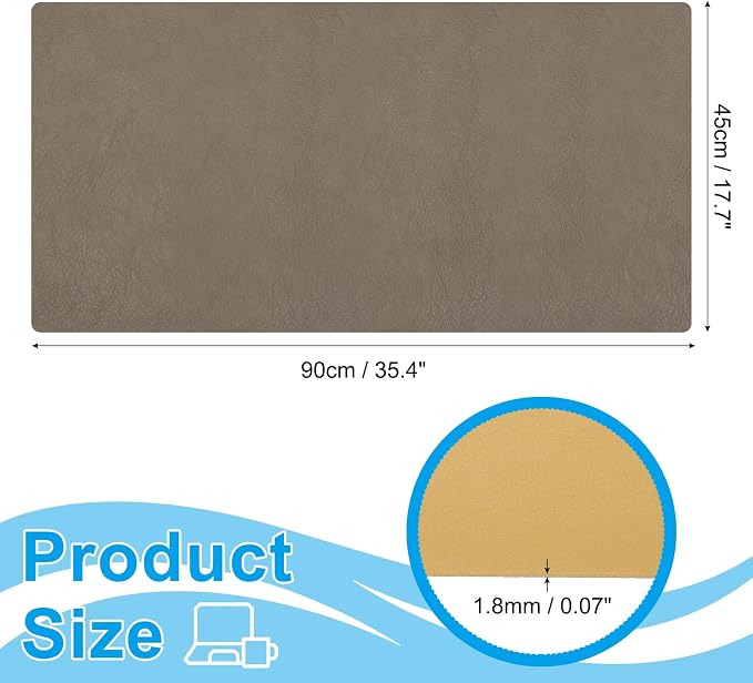PATIKIL 35.4" x 17.7" Leather Desk Pad Protector, Large Dual-Sided Desk mat Waterproof PVC Leather Mouse Pad for Laptop Computer Writing Desk Table Home, Mud Gray/Earthy Yellow