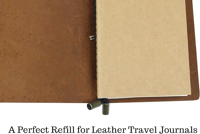 WANDERINGS Dotted Regular Size Travelers Notebook Inserts | 4.25" x 8.25" (11 x 21cm) | 100 GSM Paper | 3 Hand-sewn Booklets/180 Pages | Travelers Notebook Refills for Journals, Diaries, Planners