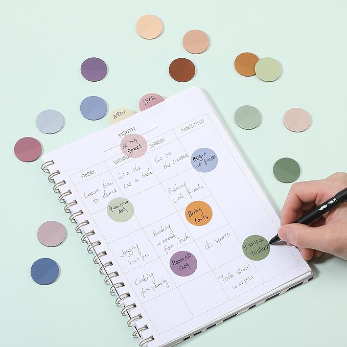 Mr. Pen- Transparent Sticky Notes, 560 Pcs, Assorted Colors, Round Translucent Sticky Notes, Stocky Notes for Bible Journaling