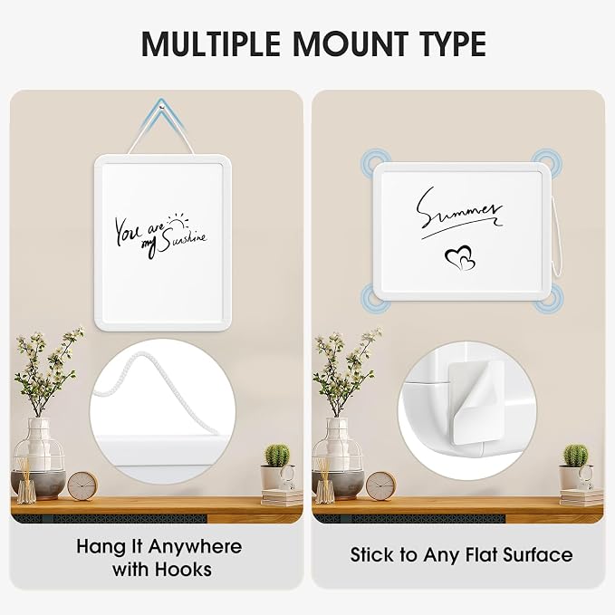 MaxGear Small Dry Erase Board 8.5x11 Inches, Double Sided Mini Whiteboard | Writing Board for Wall, Desk, Fridge, Includes 4 Markers and 2 Magnets, Smooth Dry-Erase Surface, Lightweight and Portable