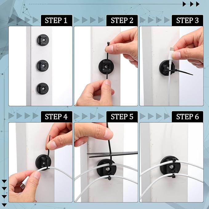 Yookeer 120 Pieces Magnetic Zip Tie Mount Multipurpose Cable Holder Magnets Magnetic Wire Management Bases with Heavy Duty Zip, Mount Nylon Cable Ties in Total (31mm)